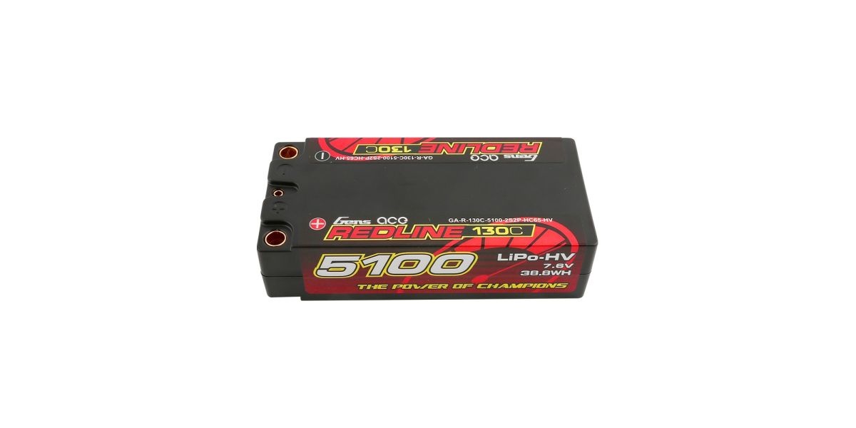 Gens Ace Redline HV 7.6 Volt 5100mAh 130C Shorty Hardcase LiPo Accu 5mm