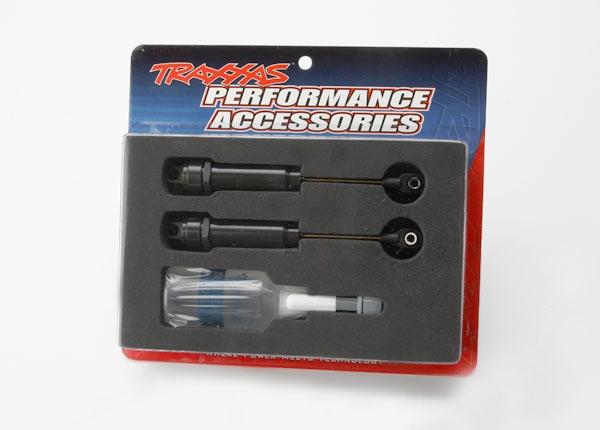 Traxxas Big-bore shocks (xx-long) (hard-anodized & PTFE-coated T6 aluminum) (assembled with TiN shafts) w/o springs (rear) (2)