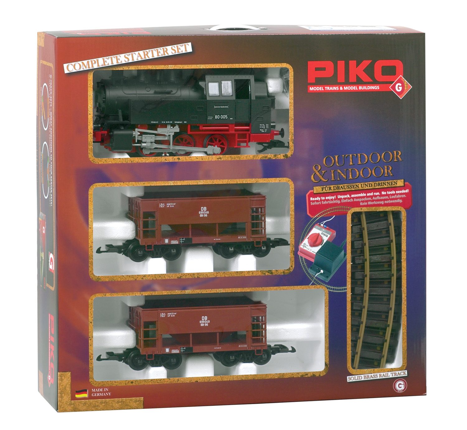 Piko DB Startset met BR 80 Stoomloc met twee Zelflossers G-Spoor