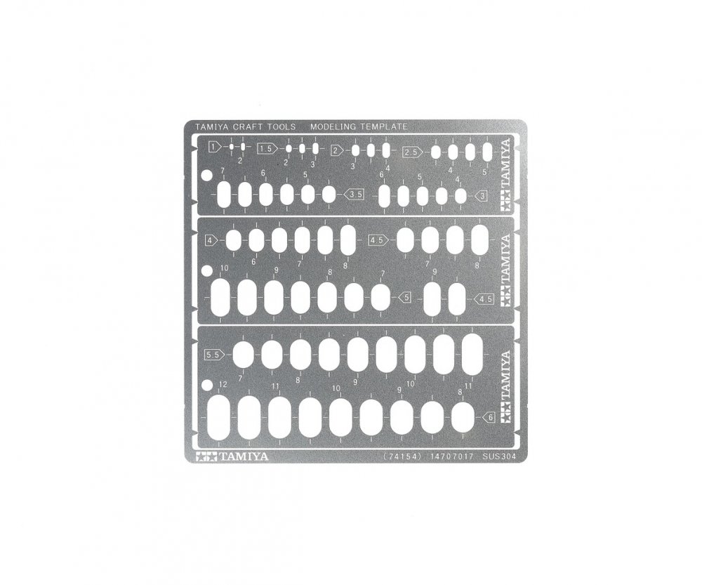 Tamiya Modeling Template Afgeronde Rechthoeken 1 - 6mm
