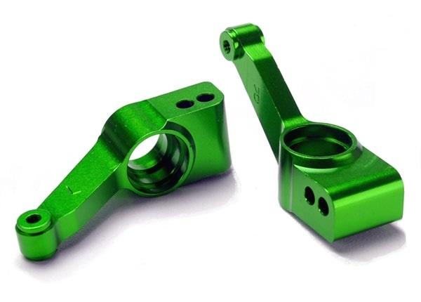 Traxxas Carriers, stub axle (green-anodized 6061-T6 aluminum) (rear) (left & right)/ 3x32mm hinge pins (2)/ e-clips (6)/ hardware