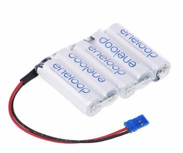 Panasonic Eneloop AA Ontvangeraccu 6 Volt 2000mAh Flat NiMH met uni connector