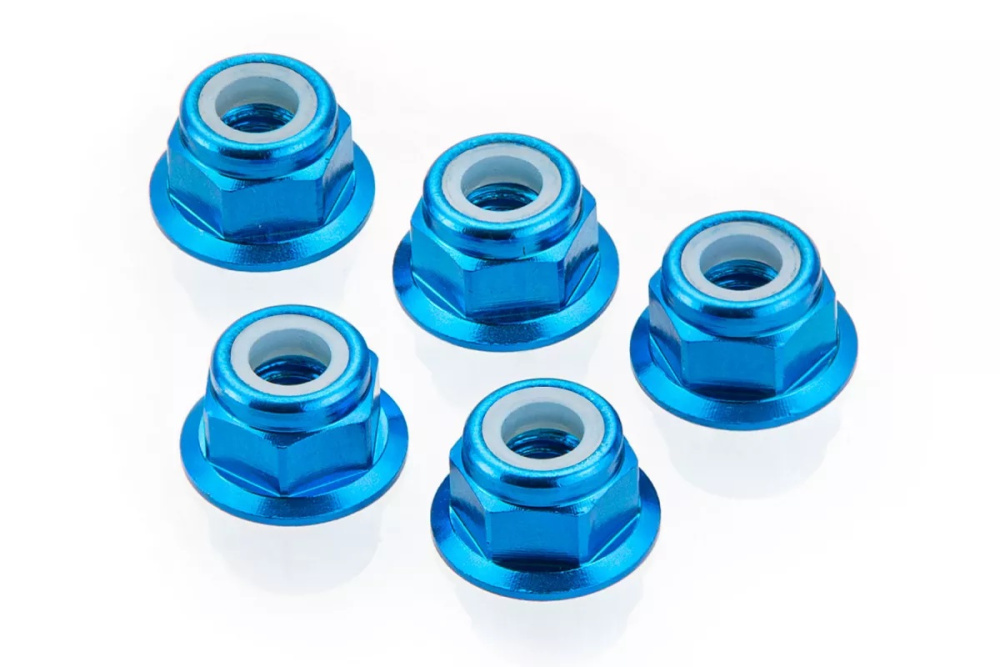 Tamiya M4 Blauw Geanodiseerde Aluminium Wielmoeren (5)