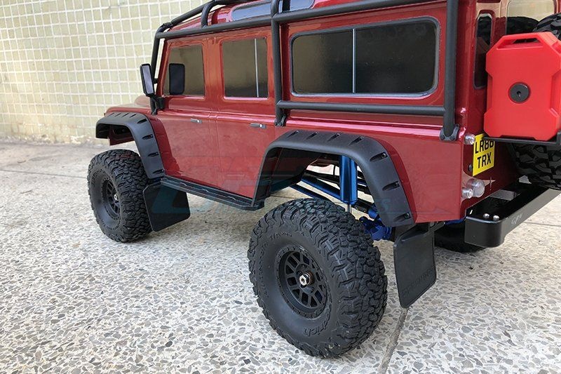 GPM TRX4 Polyurethane Front and Rear Mud Flaps Upgrade Kit Roadtech Scale Accesoires TRX4 Defender Black