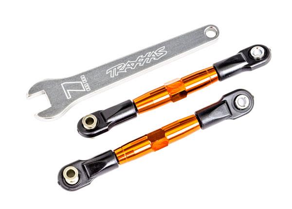 Traxxas Camber links front (TUBES orange-anodized 7075-T6 aluminum stronger than titanium) (2) (assembled with rod ends and hollow balls)/ aluminum wrench (1) (fits Drag Slash)