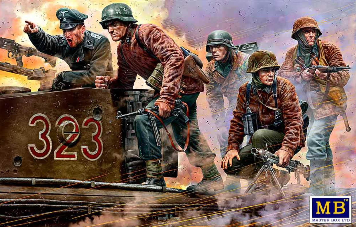 Master Box LTD German Military Men, 1944-1945. Das Maschinengewehr ist dort! 1/35