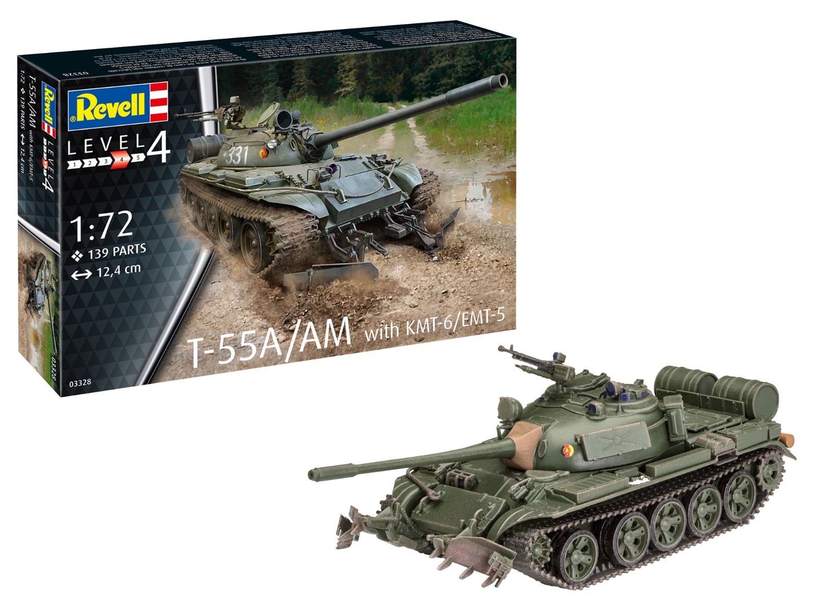 Revell T-55A/ SM With KMT-6/ EMT-5 1/72