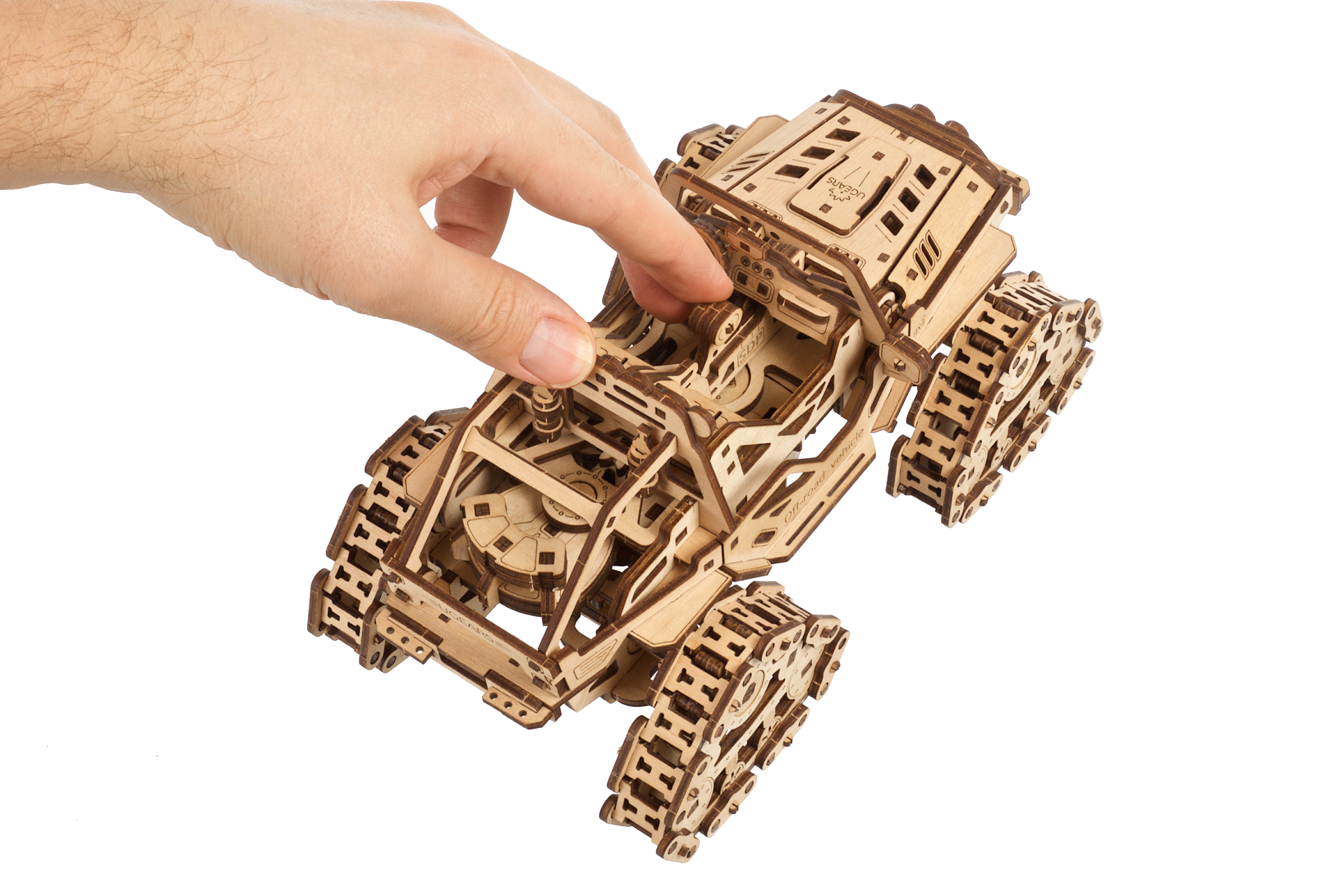 U-Gears Off-road Terreinwagen mechanisch houten bouwpakket
