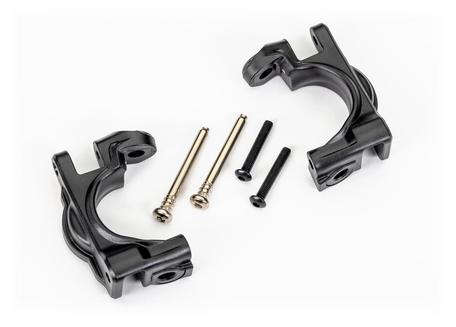 Traxxas Caster blocks (c-hubs) extreme heavy duty black (left & right)/ 3x32mm hinge pins (2)/ 3x20mm BCS (2) (for use with #9080 upgrade kit)
