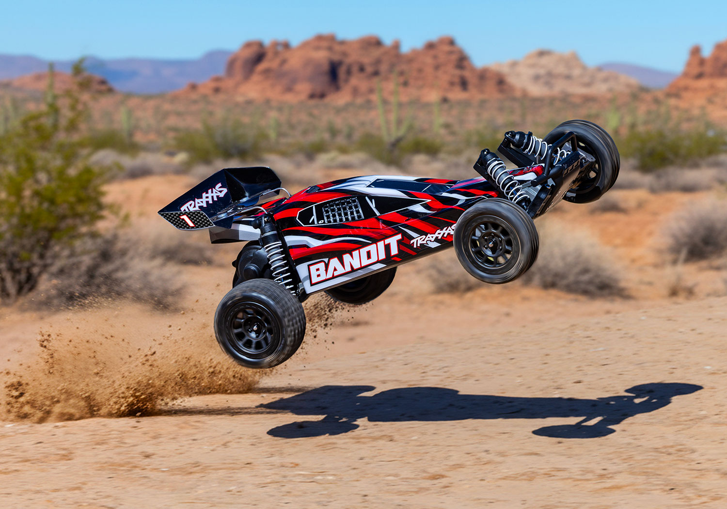 Traxxas Bandit TQ 2.4GHz met Accu & USB-C Lader RTR 2WD HD Extreme Sports Buggy 1/10 Red X