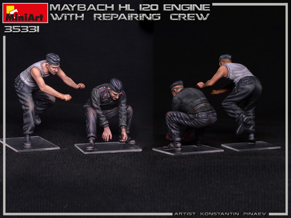 MiniArt Maybach HL 120 Engine for Panzer III/IV Family with Repair Crew 1/35