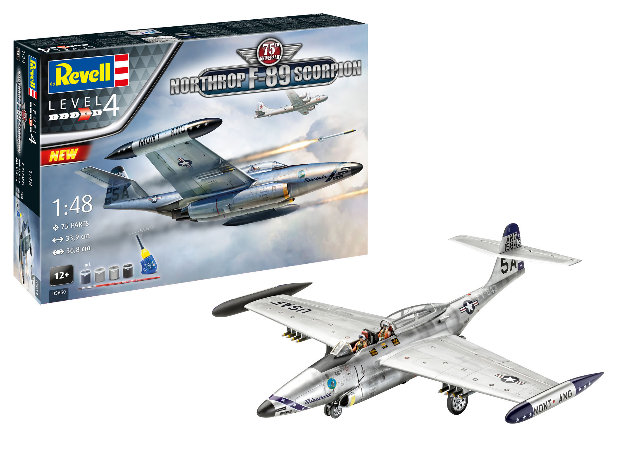 Revell Geschenkset - Northrop F-89 Scorpion 75th Anniversary 1/48