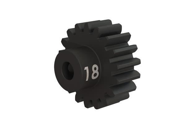 Traxxas Gear, 18T Pinion (32-p), heavy duty (machined, hardened steel) (fits 3mm shaft)/ set screw