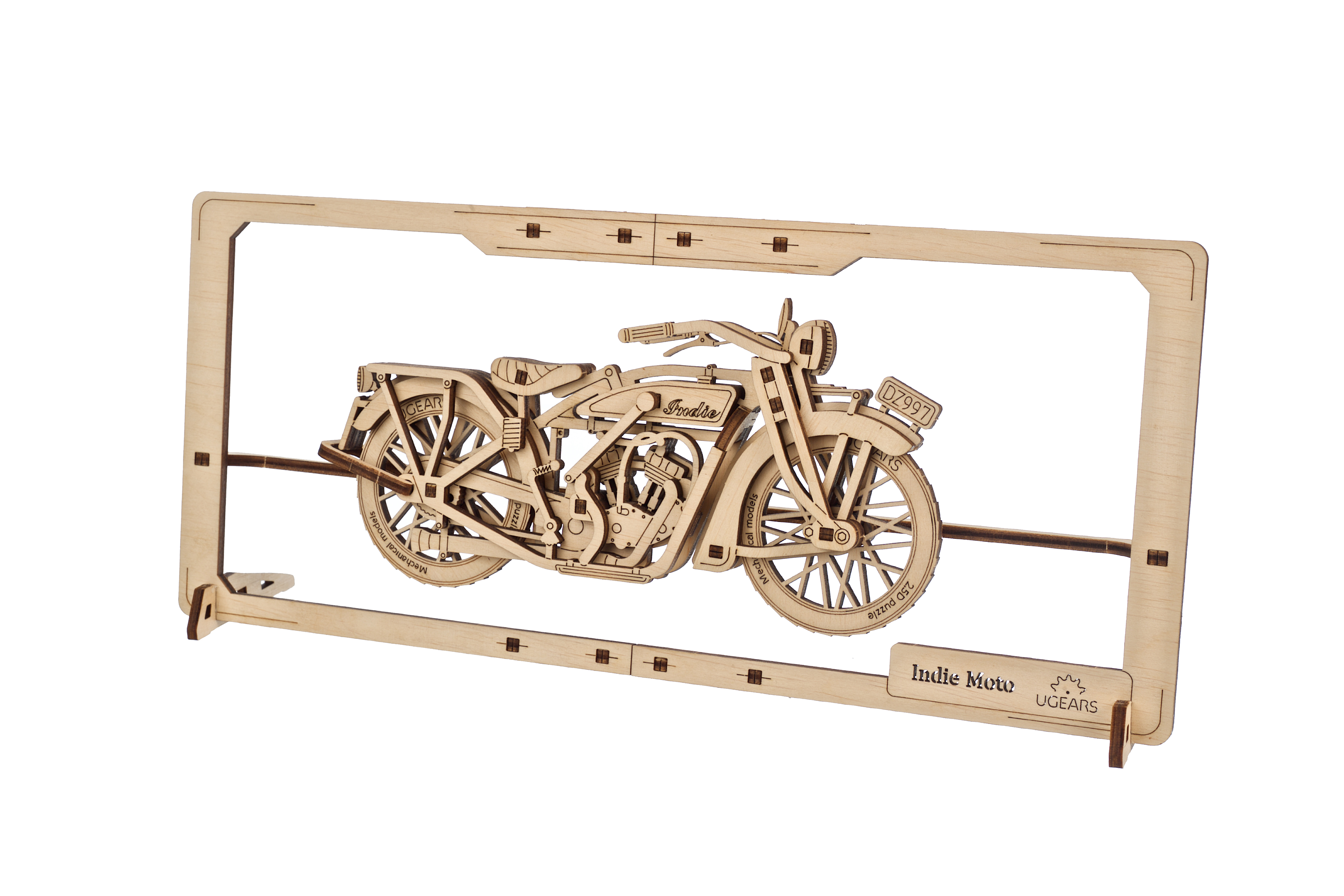 U-Gears 2.5D Puzzle Indie Moto mechanisch houten bouwpakket