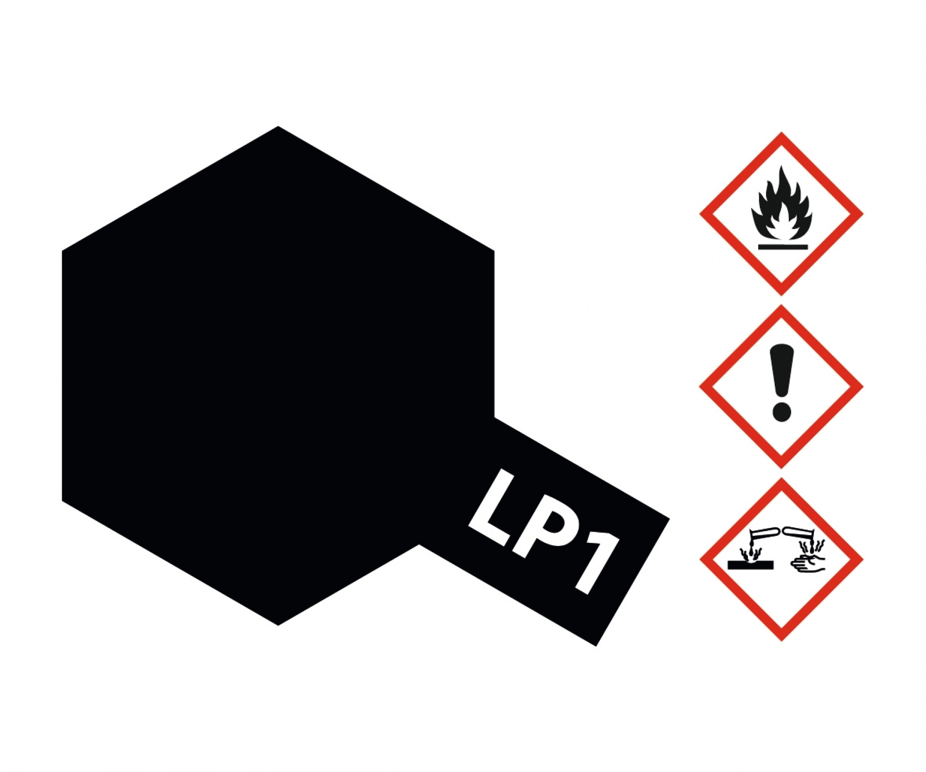 LP1 Potje Black brillant 10ml Tamiya