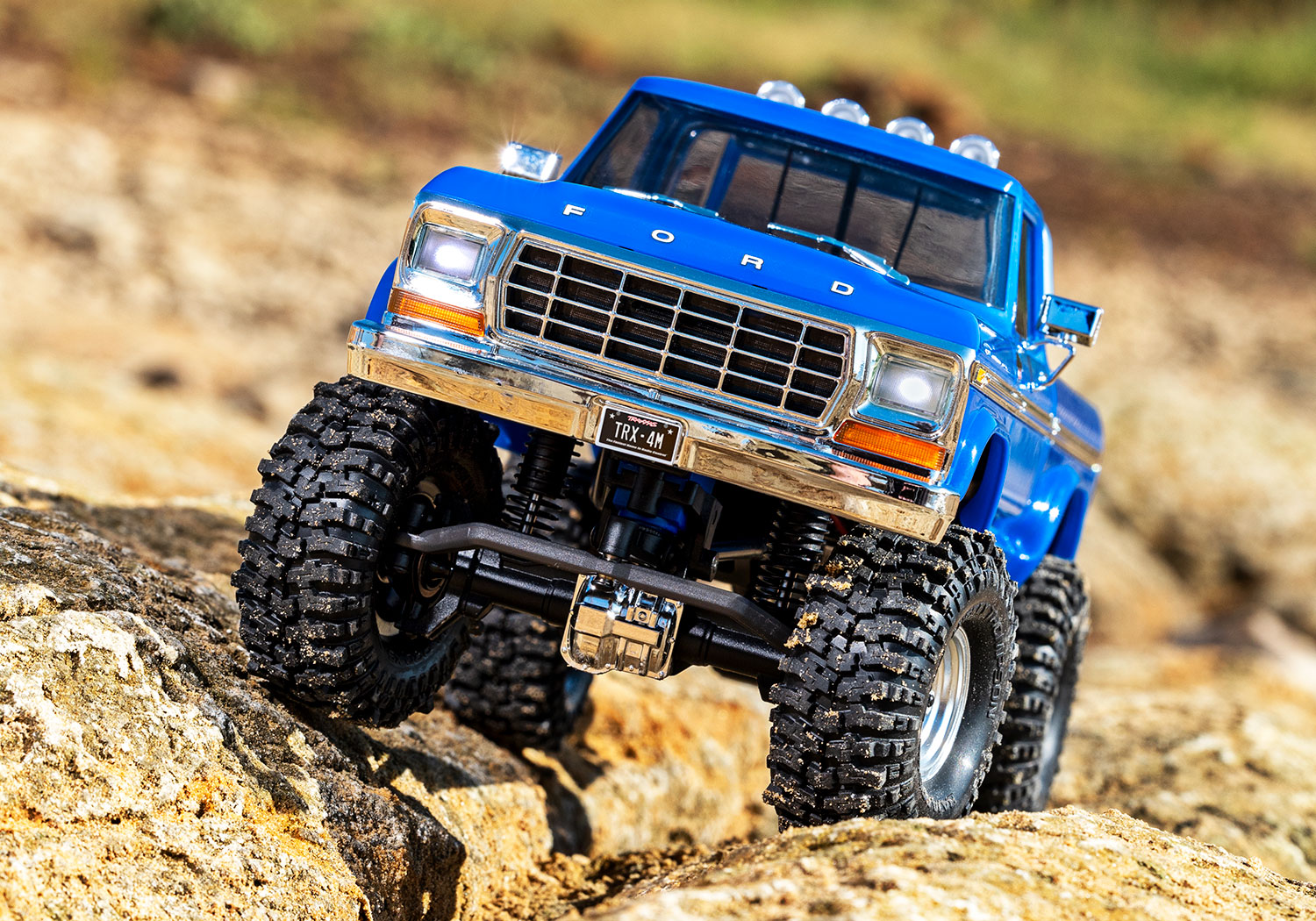 Traxxas TRX-4M High Trail Ford F-150 Ranger XLT Truck 4WD Electric Scale and Trail Crawler with TQ 1/18 Blue