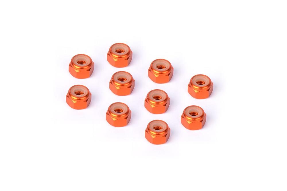 HUDY Aluminium Nuts M4 ORANGE (10)