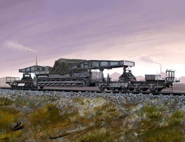 HobbyBoss German Rail Transporter voor Karl-Gerat 1/72