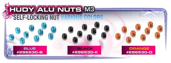 Hudy Alu Nut M3 - BLUE (10)