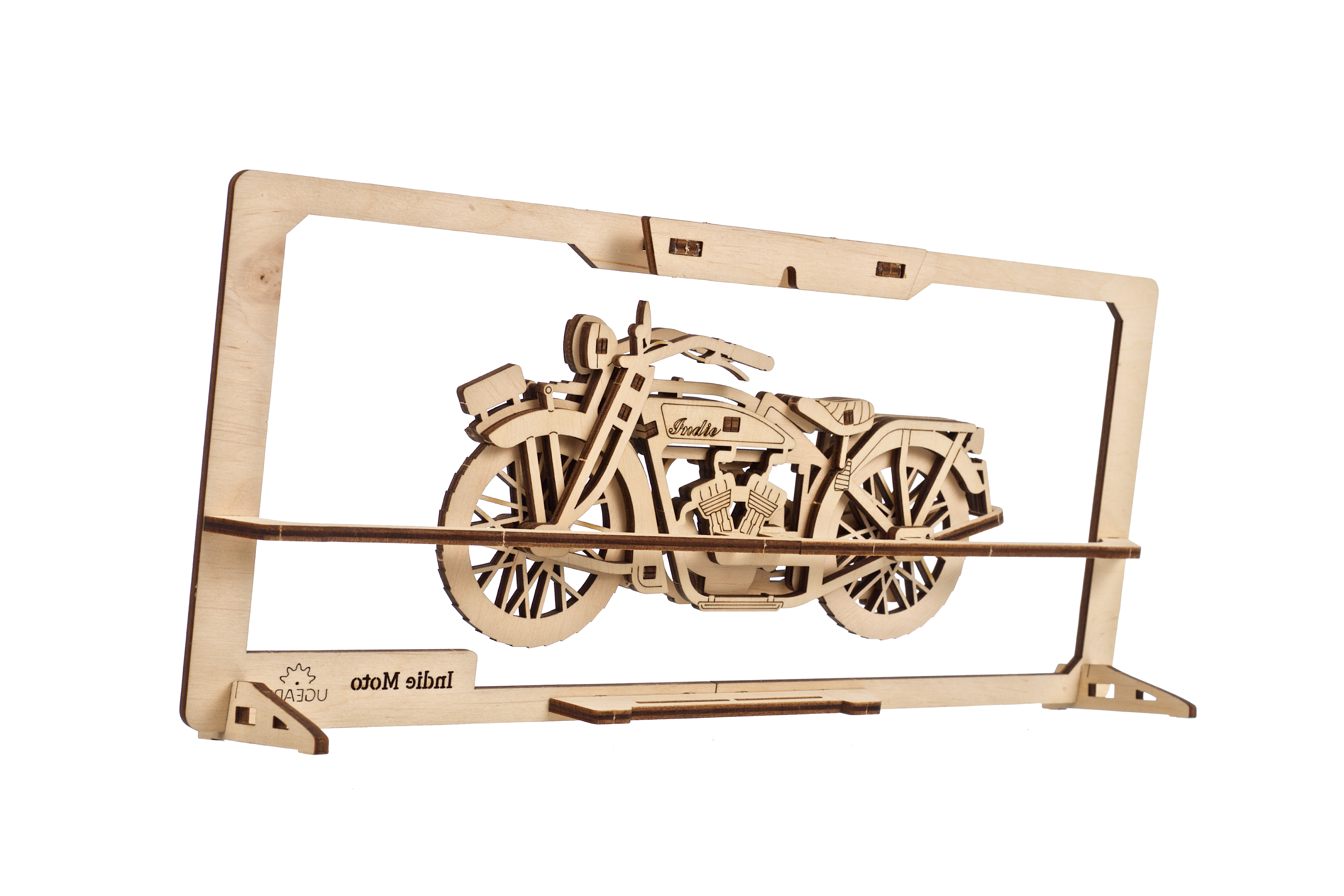 U-Gears 2.5D Puzzle Indie Moto mechanisch houten bouwpakket