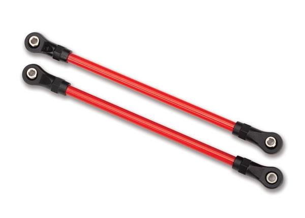 Traxxas Suspension links, rear lower, red (2) (5x115mm, powder coated steel) (assembled with hollow balls) (for use with #8140R TRX-4® Long Arm Lift Kit)