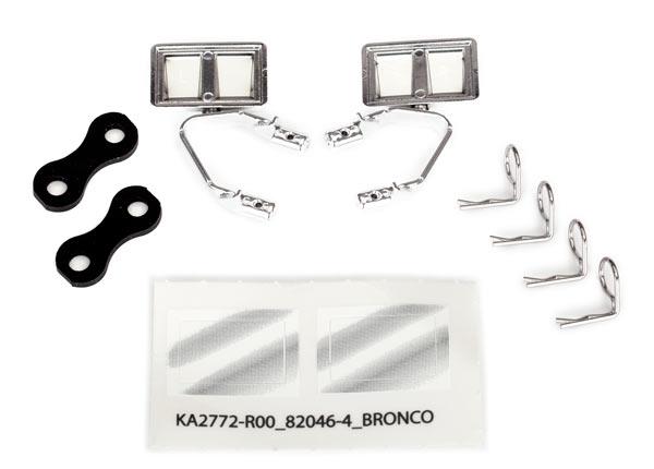 Traxxas Mirrors side chrome (left & right)/ retainers (2)/ body clips (4)