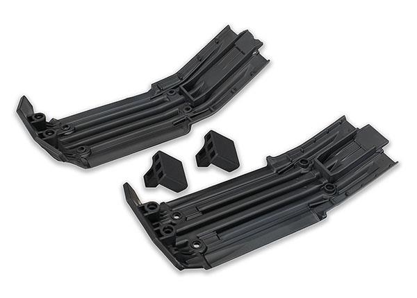Traxxas Skidplate front (1) rear (1)/ rubber impact cushion (2)