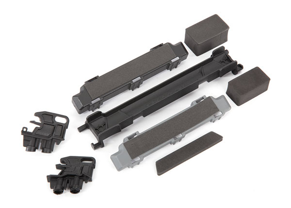 Traxxas Battery hold-down/ mounts (front & rear)/ battery compartment spacers/ foam pads (fits Maxx with extended chassis (352mm wheelbase))