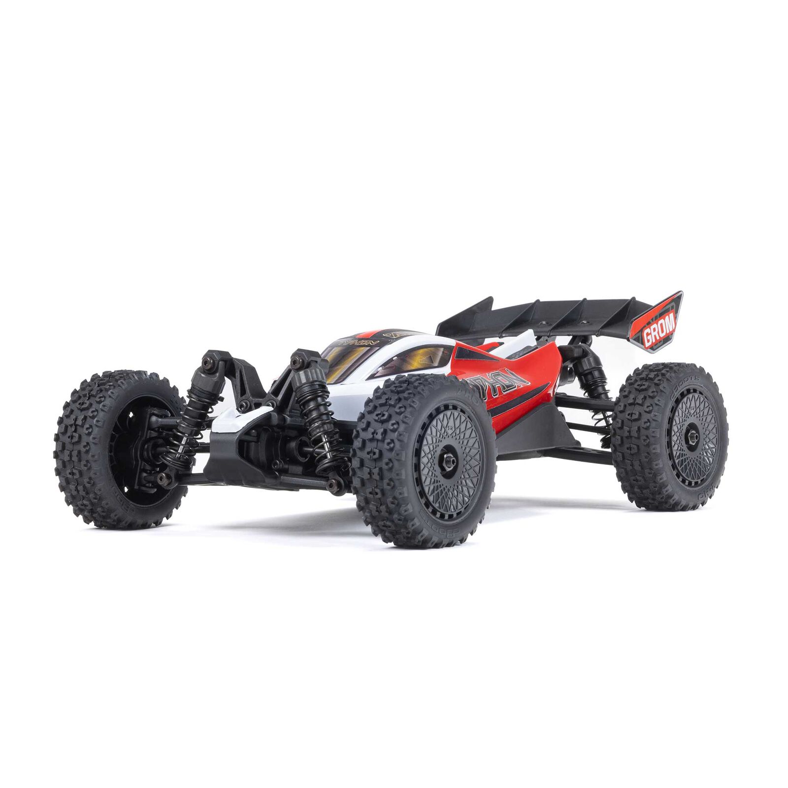 Arrma TYPHON GROM MEGA 380 Brushed 4X4 Small Scale Buggy RTR with Battery & Charger Red/White 1/18