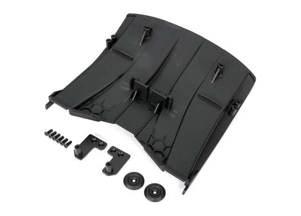 Traxxas Diffuser, rear/ diffuser wing (left & right)/ washers (2)/ 3x10mm CCS (6)
