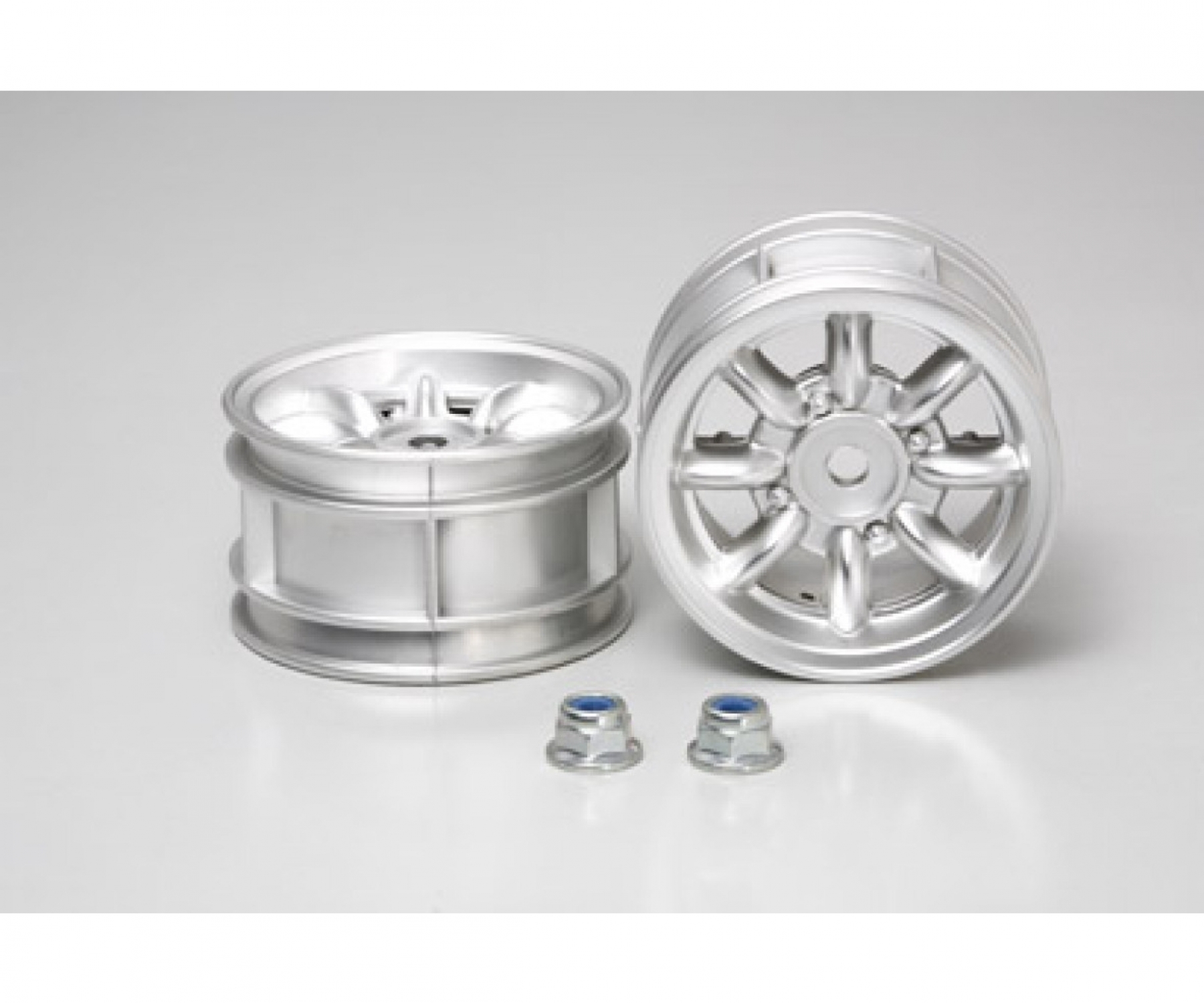 Tamiya M-Chassis 8-Spoke Wheels (2) Chrome 24mm