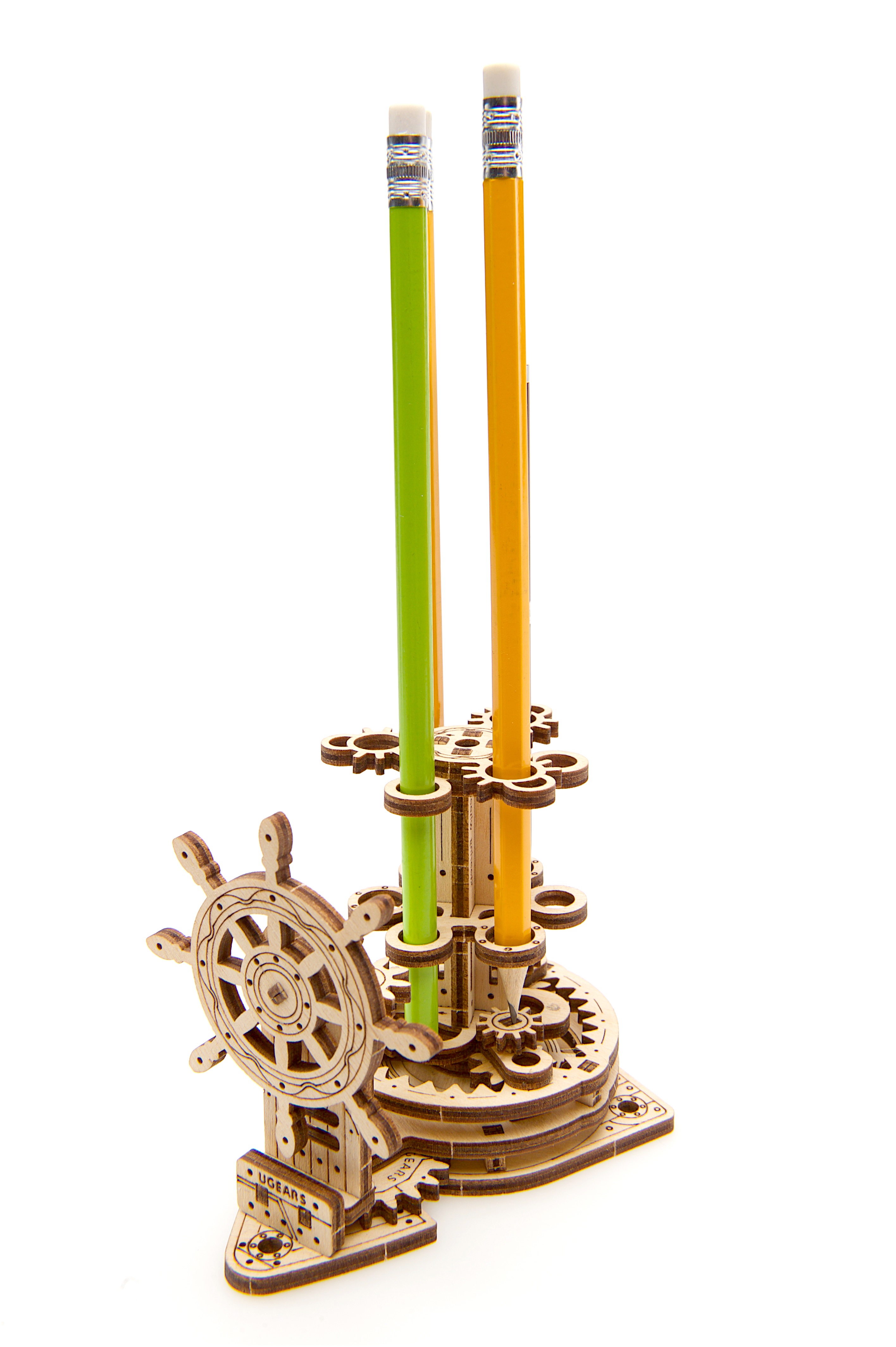 U-Gears Wheel Organizer / Penhouder Kapitein mechanisch houten bouwpakket