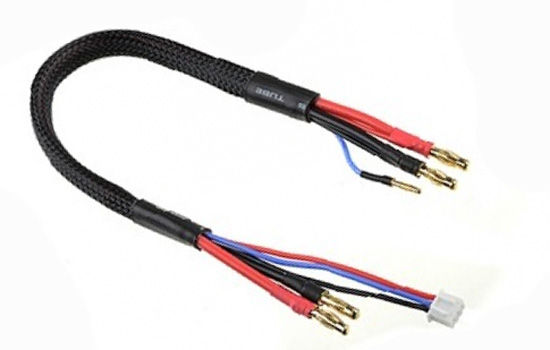 T2M Laadkabel 5mm Goudcontact voor competitie 2S LiPO accu