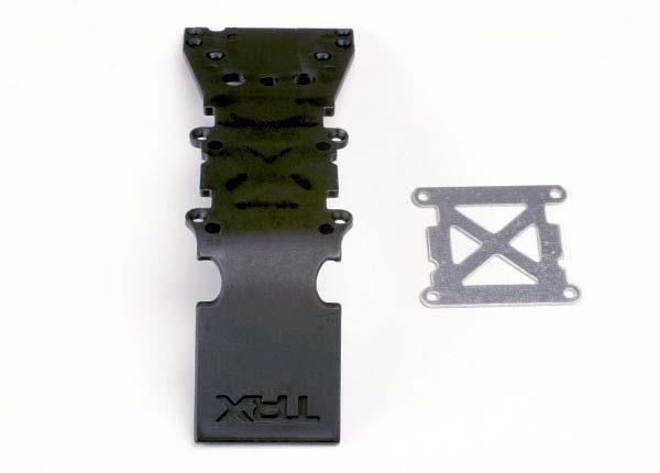 Traxxas Skidplate front plastic (black)/ stainless steel plate