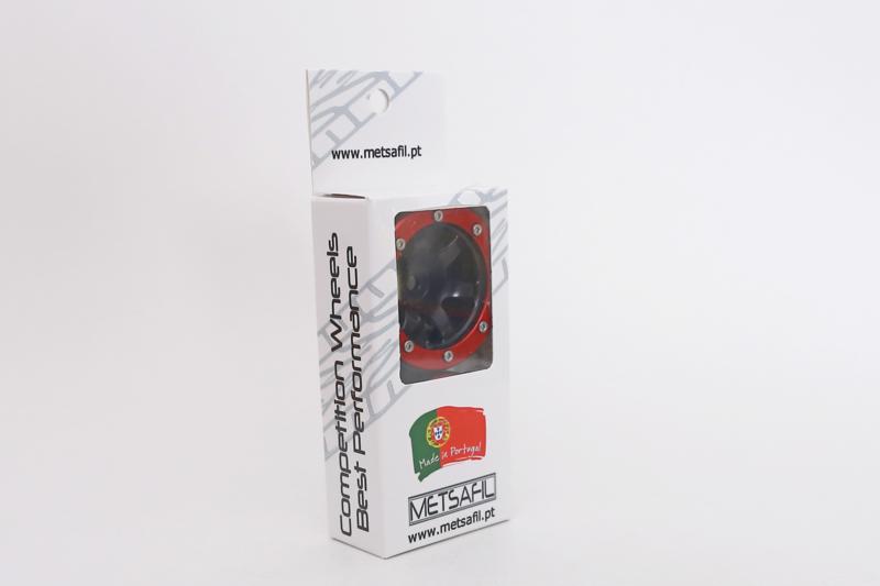 Metsafil Beadlock PT Metalen Crawler Velgen 1.9 Zwart/Rood (2) 1/10