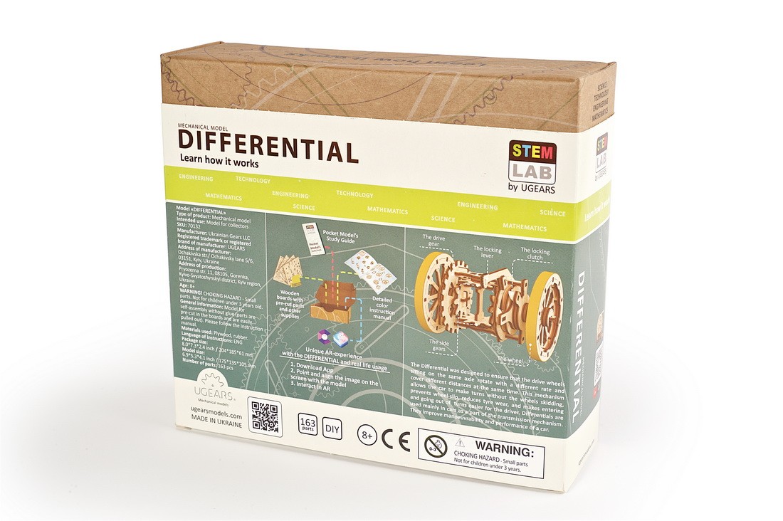 U-Gears Stem Lab Differential mechanisch houten bouwpakket