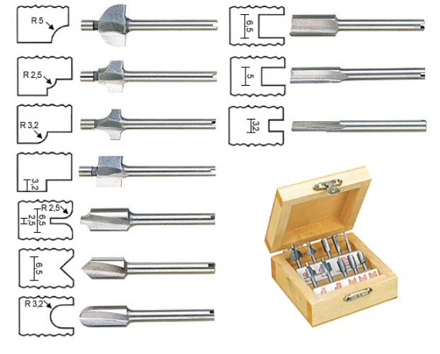 Proxxon Houtprofielfrezen Set 10 Delig
