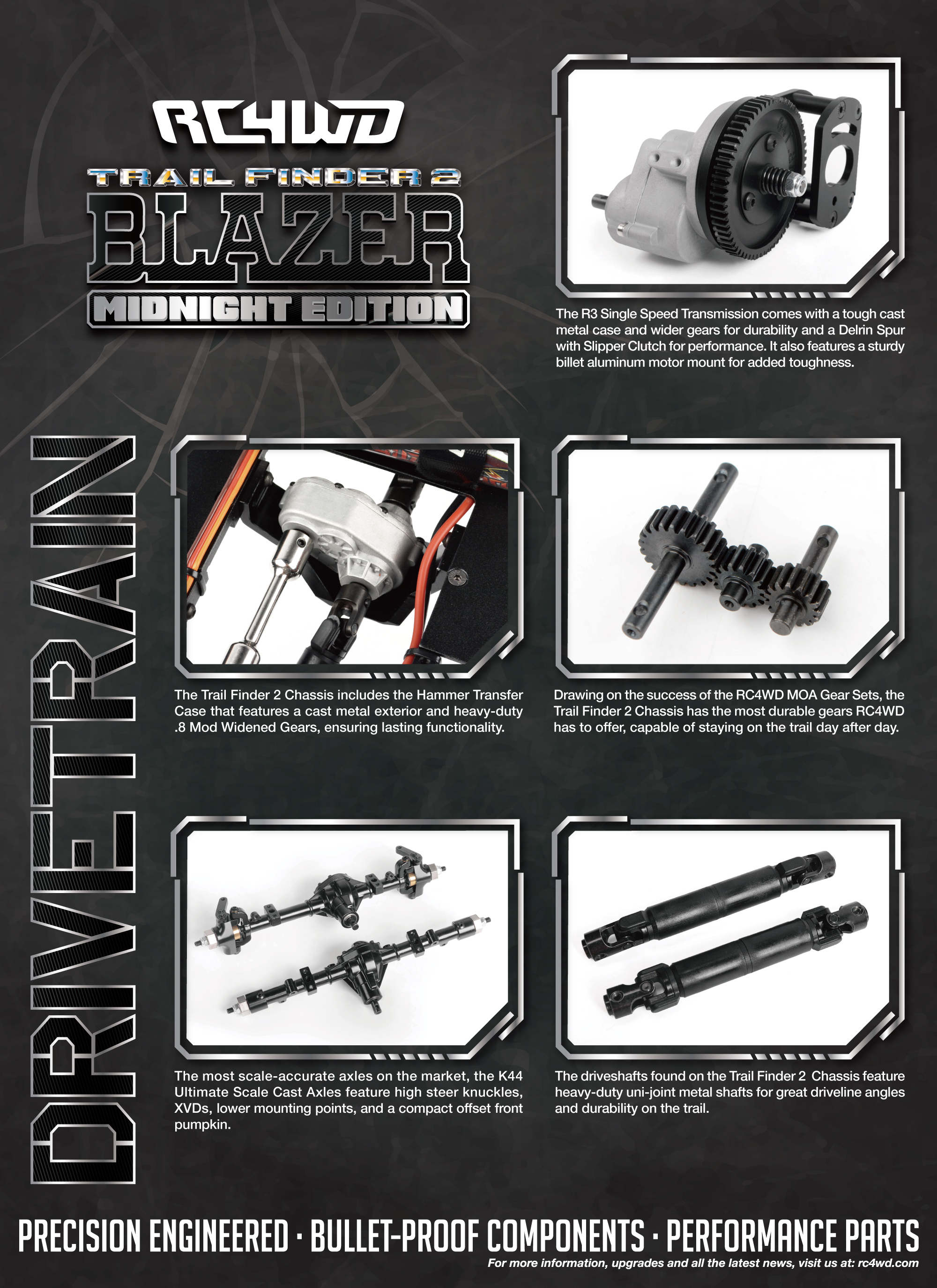 RC4WD Trail Finder 2 with Chevrolet Blazer Midnight Edition Hard Body Set 1/10