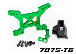Traxxas Shock tower front 7075-T6 aluminum (green-anodized) (1)/ body mount bracket (1)