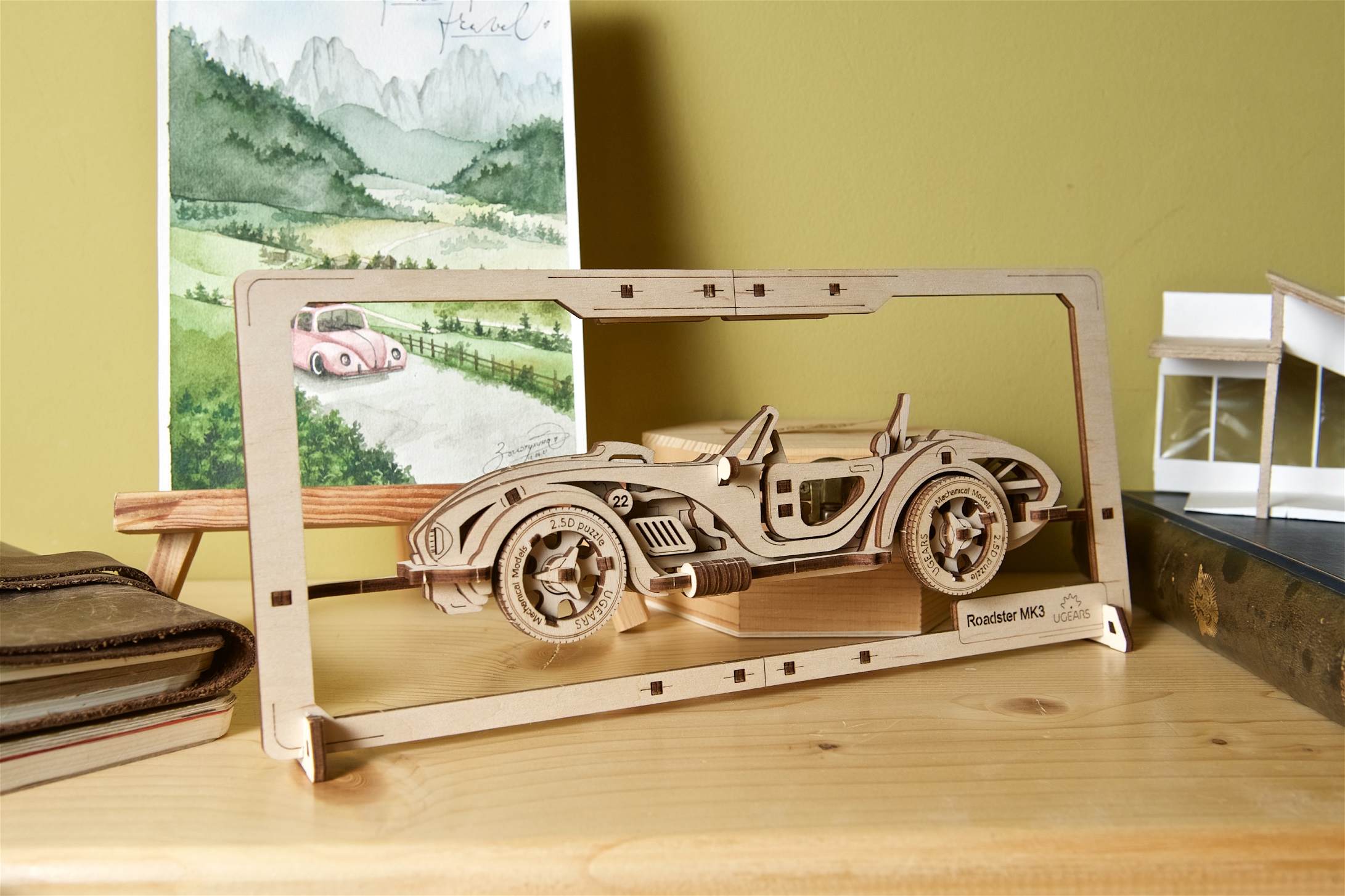 U-Gears 2.5D Puzzle Roadster MK3 mechanisch houten bouwpakket
