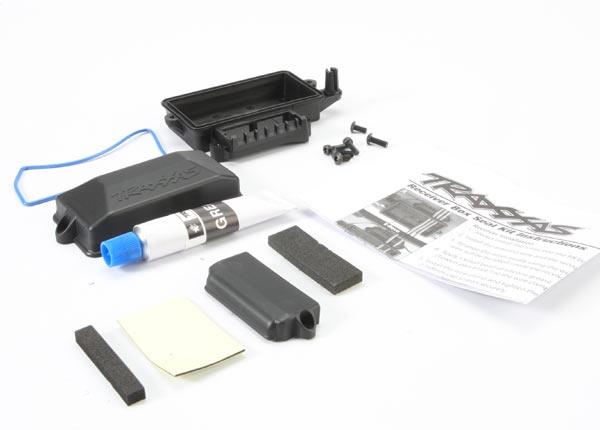 Traxxas Box, receiver (sealed)/ foam pad/ silicone grease/ 3x8mm BCS (2)/ 2.5x8mm CS (2)/ 3x6mm BCS (2)