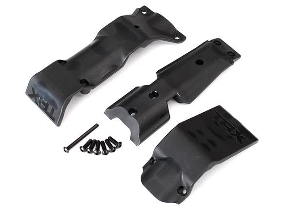 Traxxas Skid plate set, front/ skid plate, rear/ 3x10 BCS (6)/ 3x30 BCS (1) (fits #8629 & 8630 bulkheads)