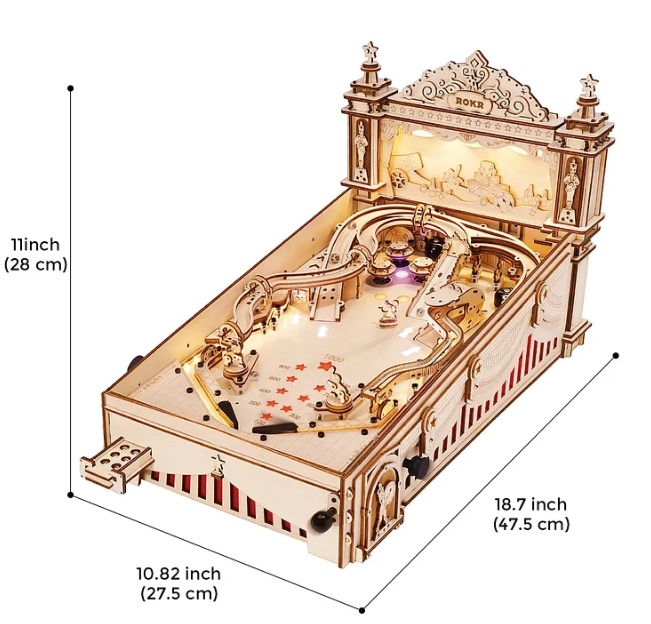 Rokr Pinball Machine 3D Houten Puzzel
