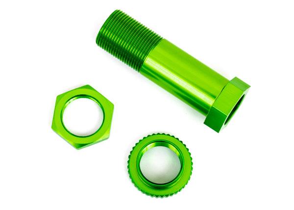 Traxxas Servo saver post/ adjuster nut/ locknut (green-anodized, 6061-T6 aluminum) (1 each)