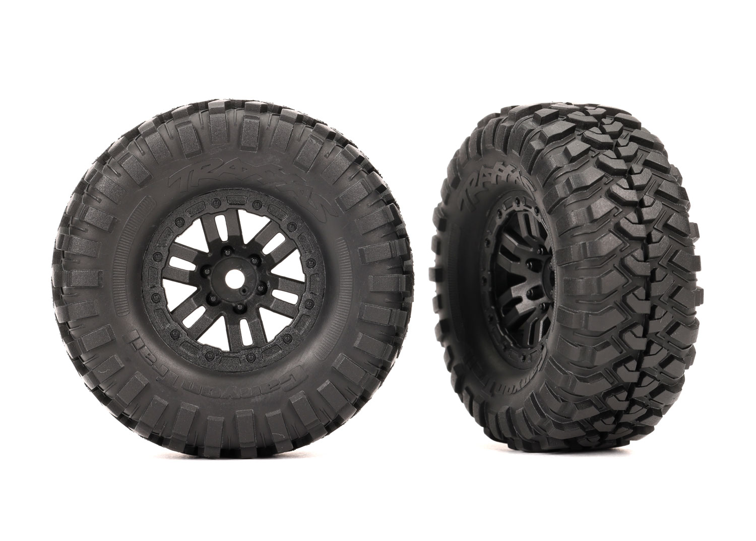 Traxxas Tires & wheels, assembled (black 1.0" wheels, Canyon Trail 2.2x1.0" tires) (2) TRX-4M