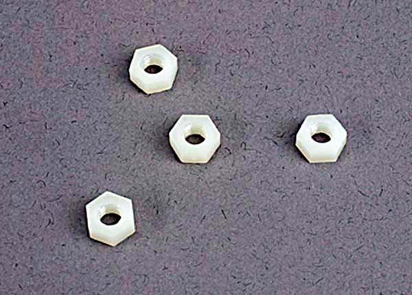 Traxxas 4mm nylon wheel nuts (4)