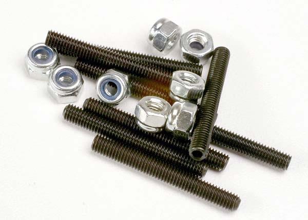 Traxxas Set (grub) screws 3x25mm (8)/ 3mm nylon locknuts (8)