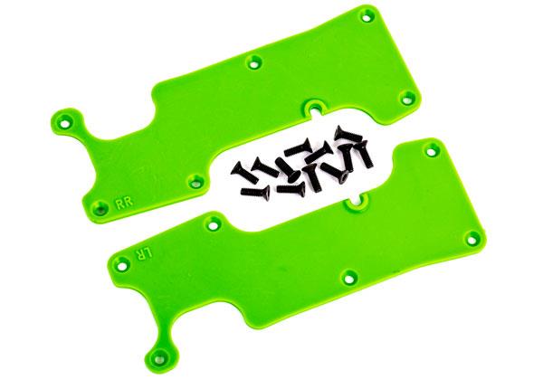Traxxas Suspension arm covers green rear (left and right)/ 2.5x8 CCS (12)
