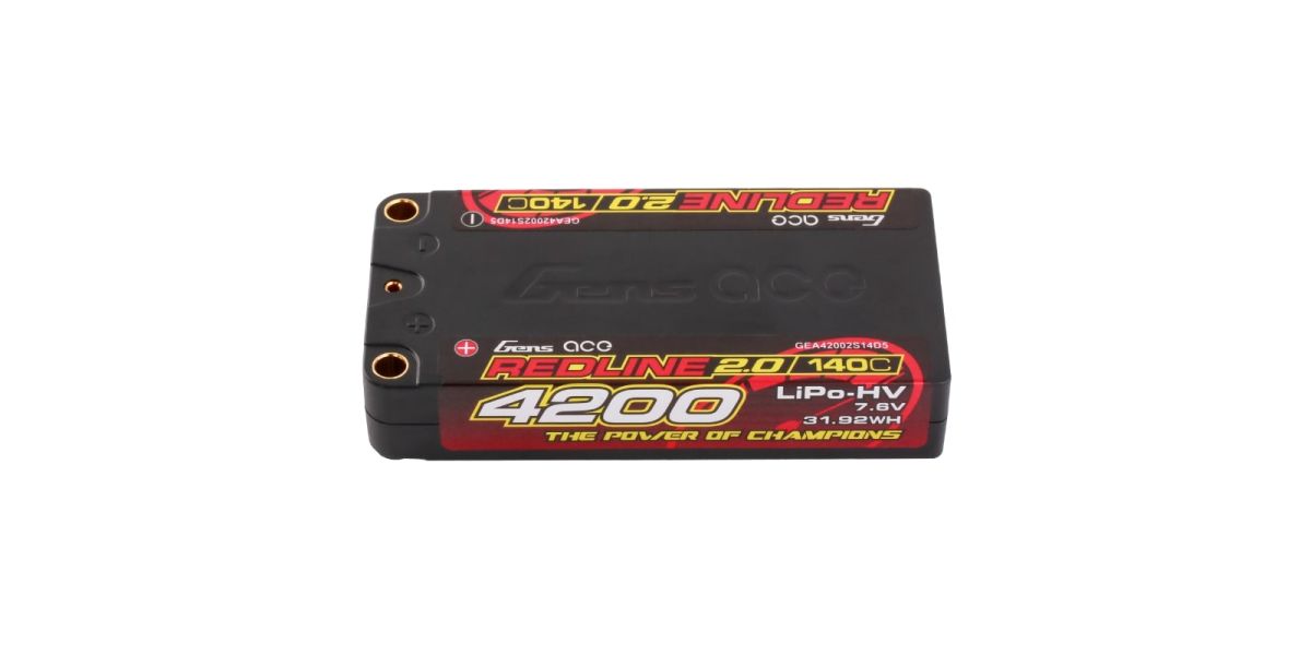 Gens Ace Redline HV 7.6 Volt 4200mAh 140C Shorty Hardcase LiPo Accu 5mm