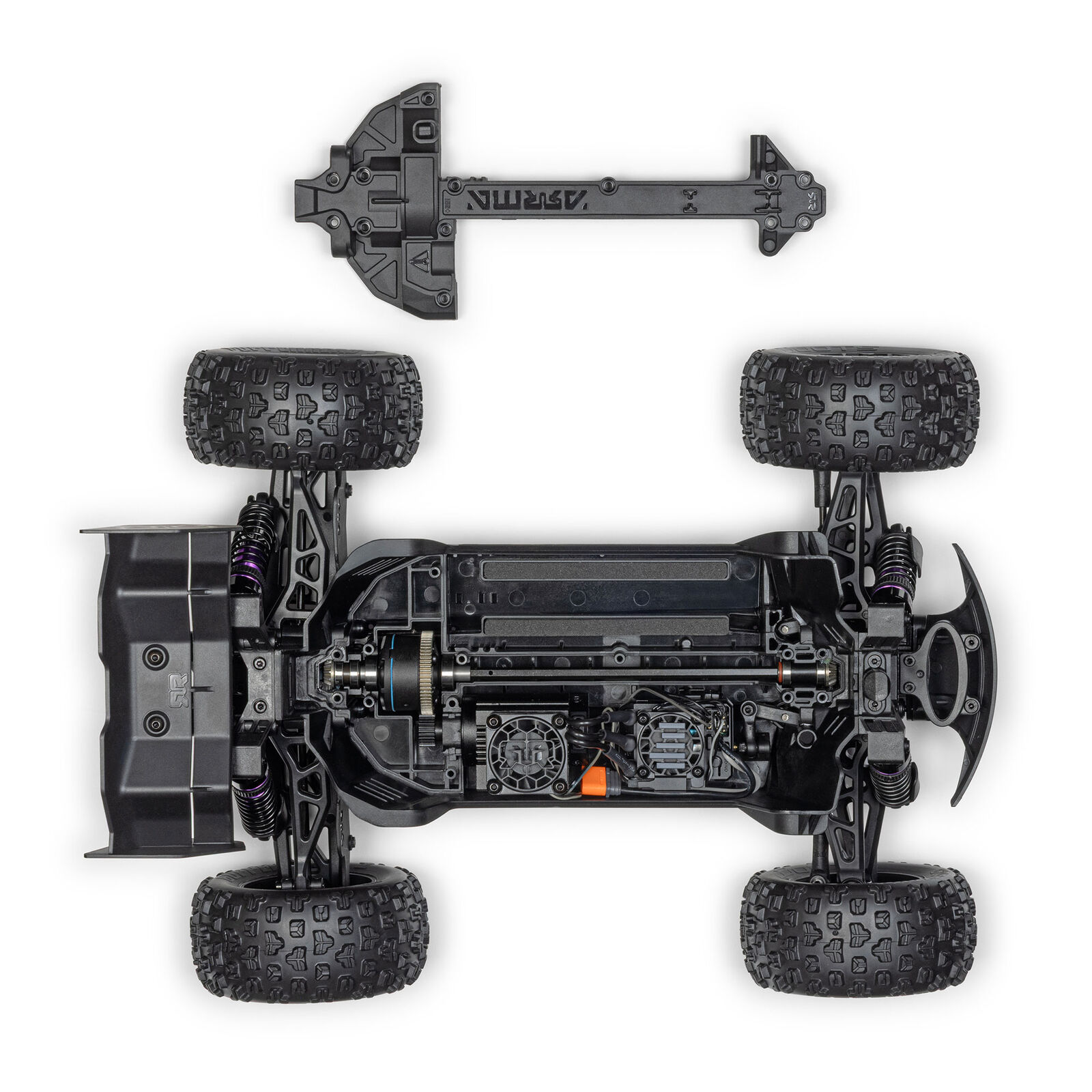 Arrma Mini Kraton 3S DSC 4X4 RTR Brushless Speedtruck (inclusief accu en lader) Red/Blue 1/16